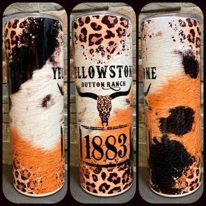 Yellowstone Dutton Ranch 1883 Tumbler 20 oz, Lid, Straw & Gift Box